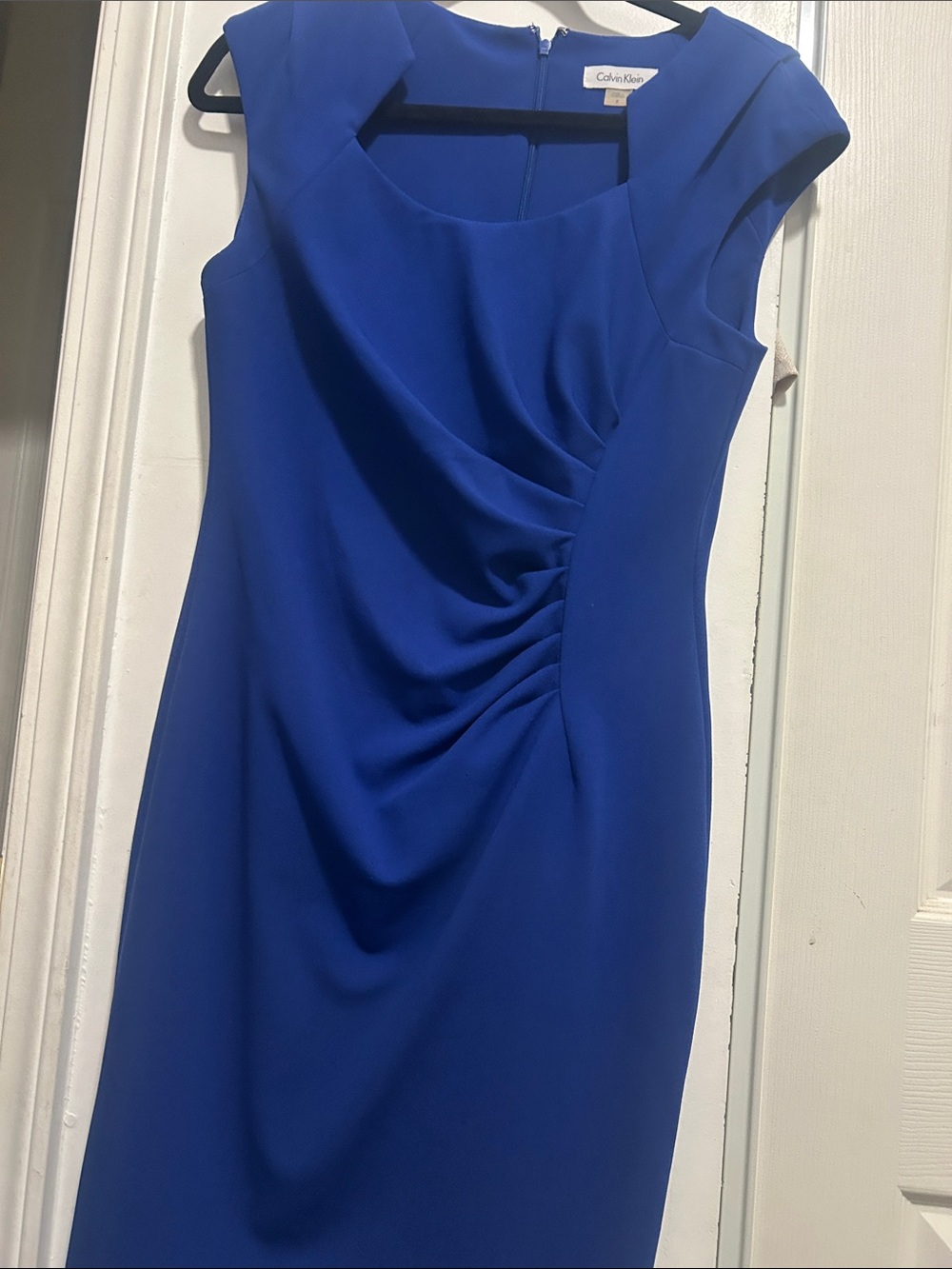 Calvin Klein Cobalt Blue Cap-Sleeve Sheath Dress